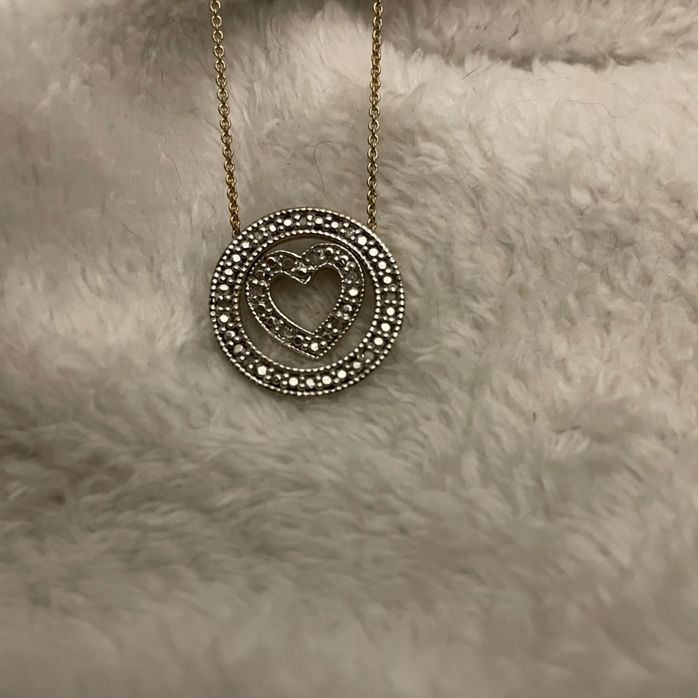 Elegant Gold and Silver Heart Pendant Necklace